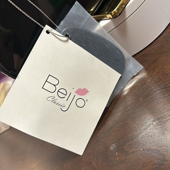 BEIJO black Patent Leather Bag Purse Zipper - Picture 6 of 12